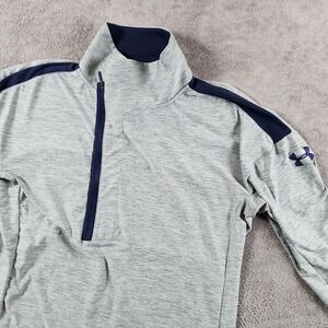 Under Armour 1/4 Zip Pullover Mens Small Gray Heather Performance Offset Zipper